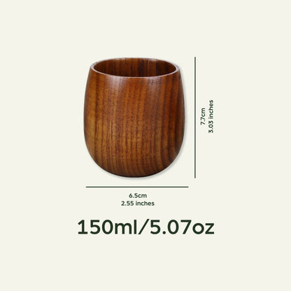 2 Pieces Wooden Japanese Tea Cup