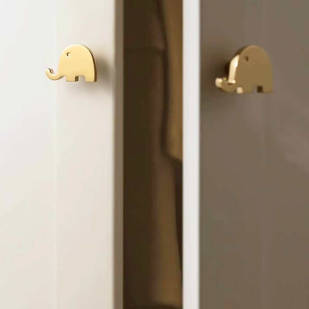 Elephant Brass Drawer Knob for Kids Room