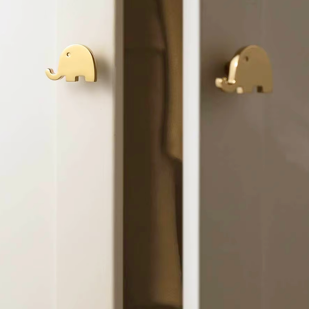 Elephant Brass Drawer Knob for Kids Room