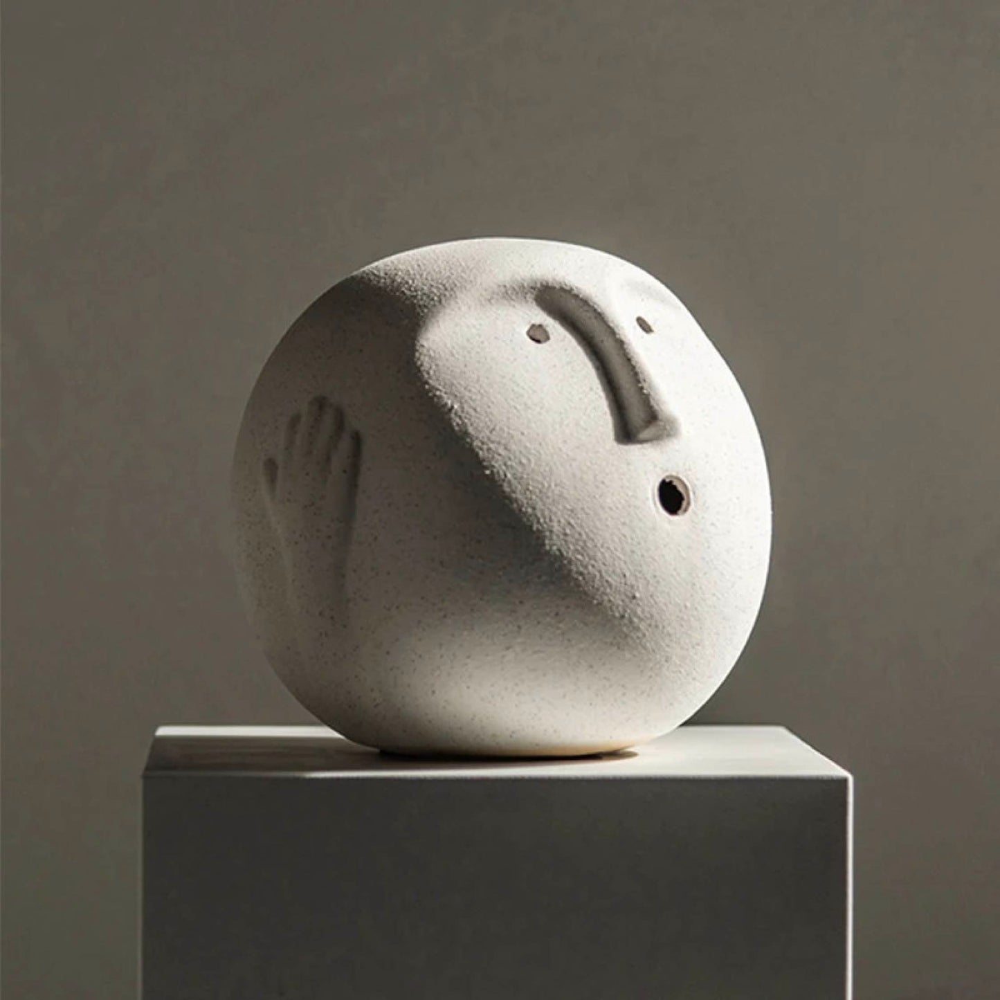 Abstract Face Ceramic Sculpture