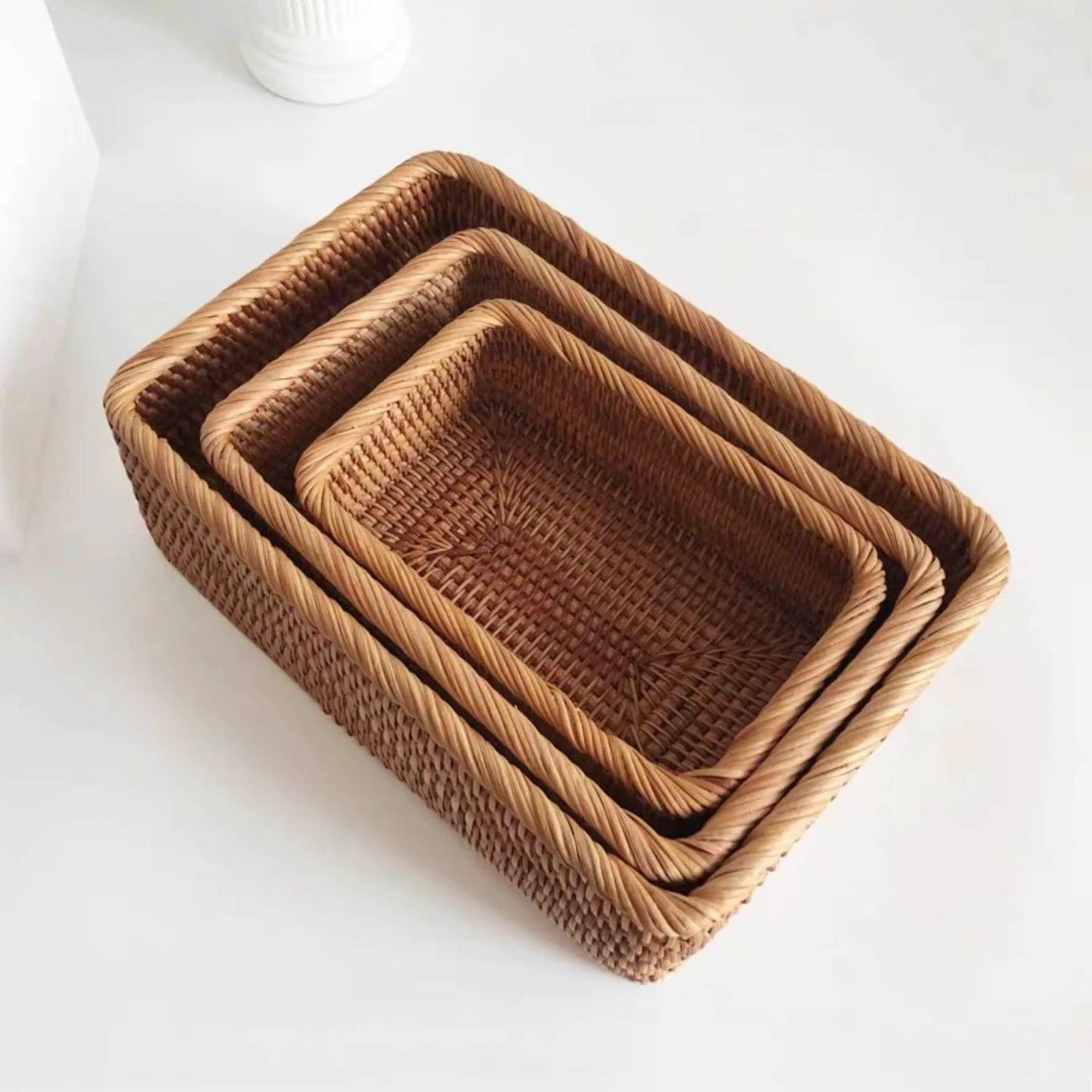 Handwoven Rattan Wicker Basket