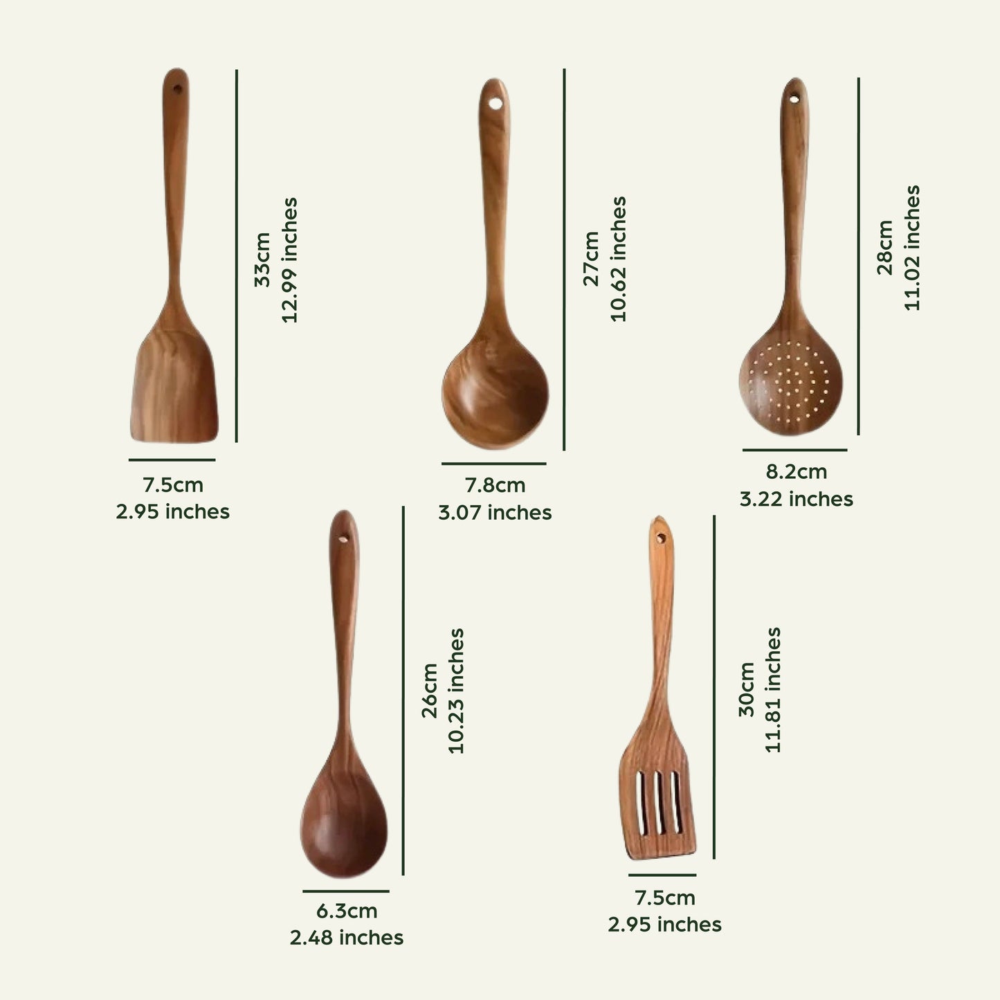 Teak Wood Cooking Utensils