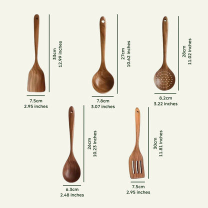 Teak Wood Cooking Utensils