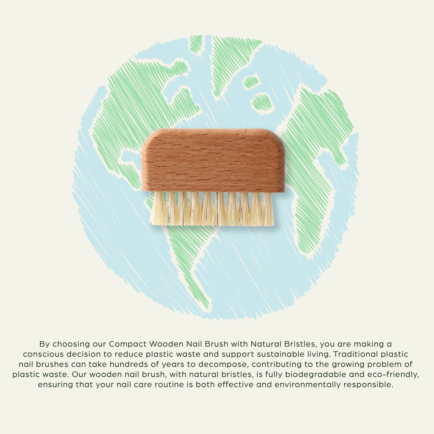 Compact Wooden Nail Brush