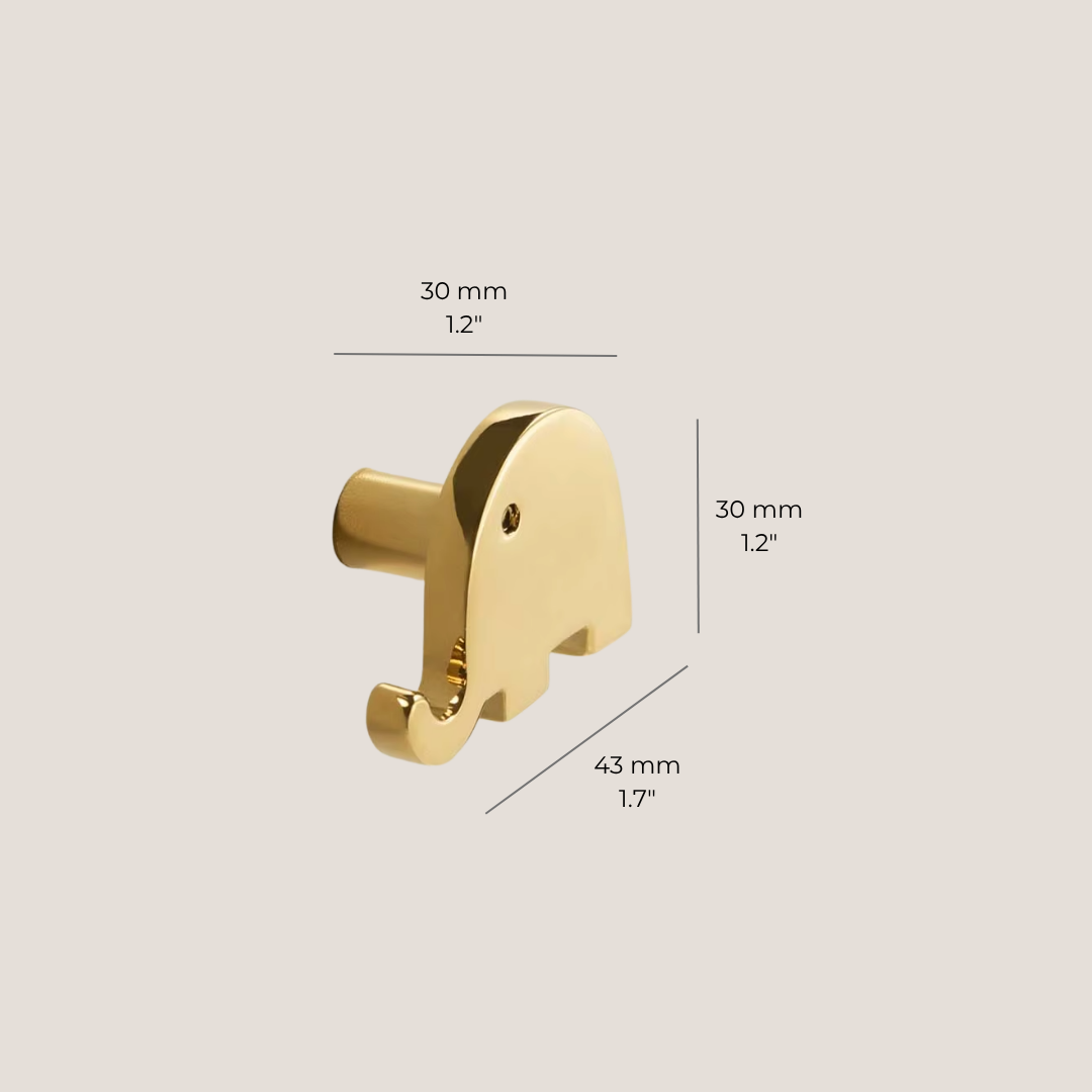 Elephant Brass Drawer Knob for Kids Room