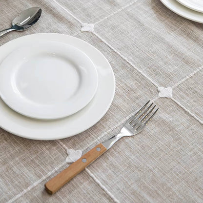 Checkered Cotton Linen Tablecloth