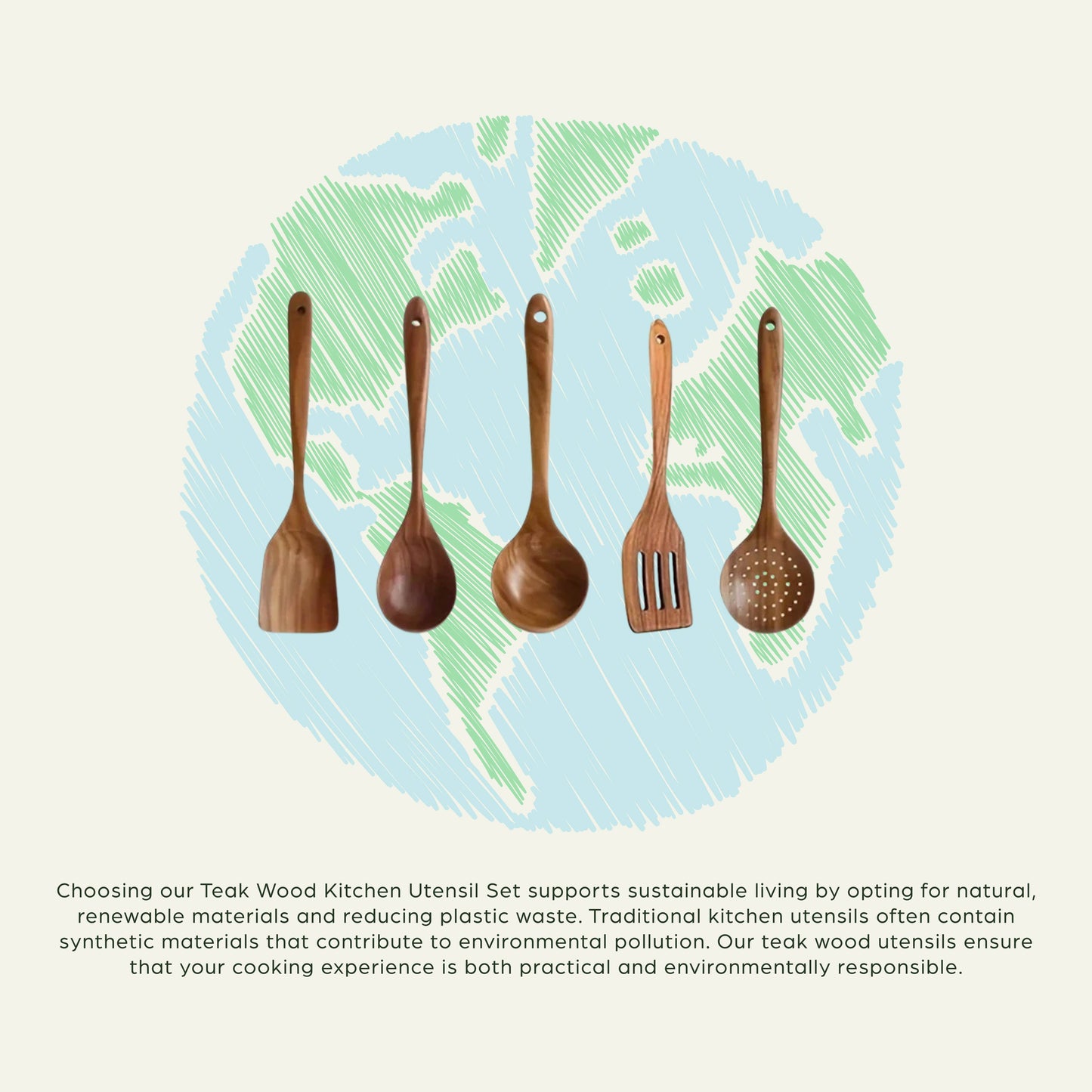 Teak Wood Cooking Utensils