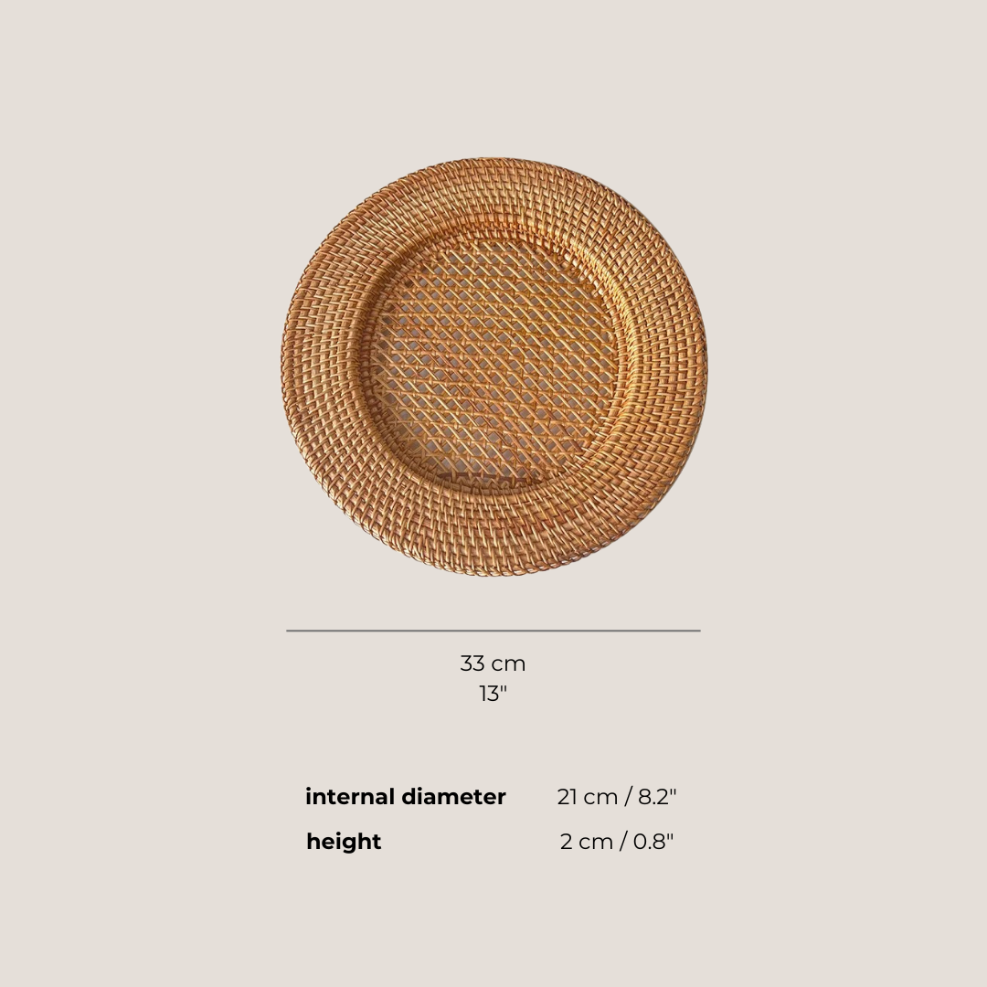 Handmade Natural Rattan Plate