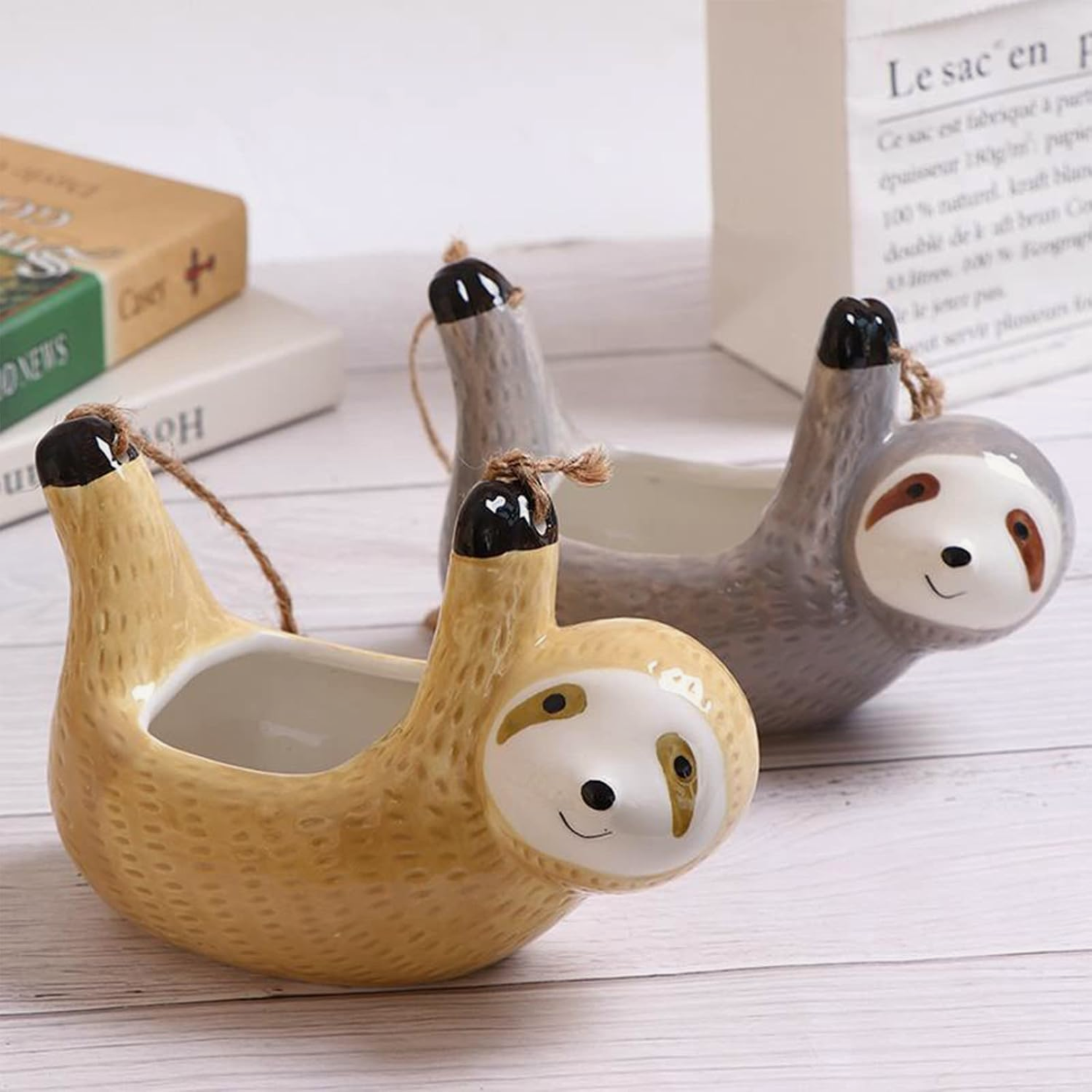 Sloth Ceramic Planter