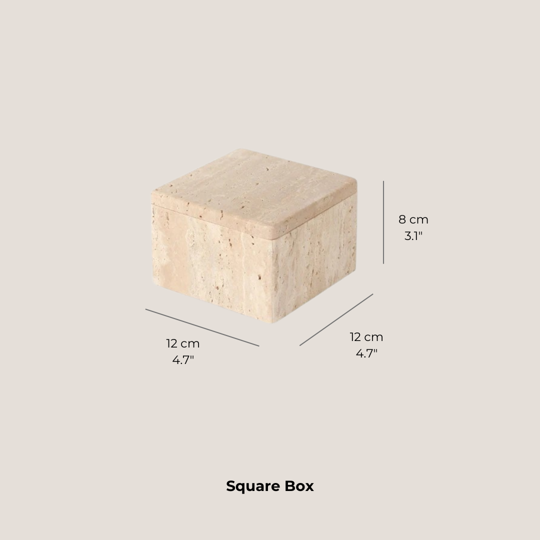 Roman Stone Lidded Storage Box