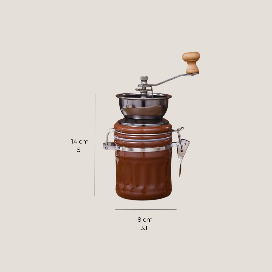 Manual Ceramic Coffee Grinder with Storage Jar