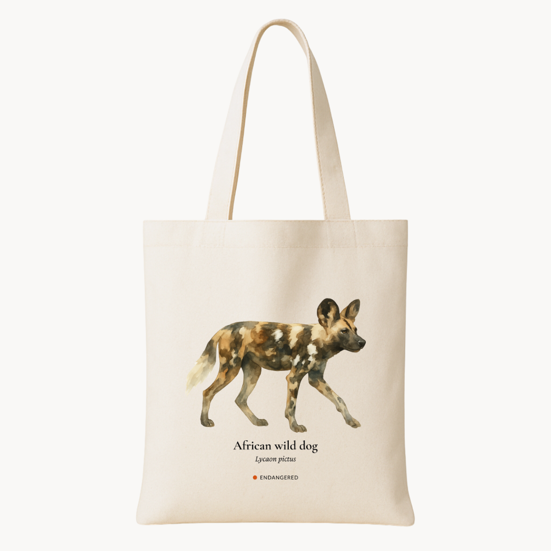 African Wild Dog Woven Tote Bag