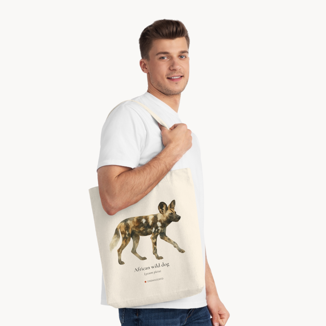 African Wild Dog Woven Tote Bag