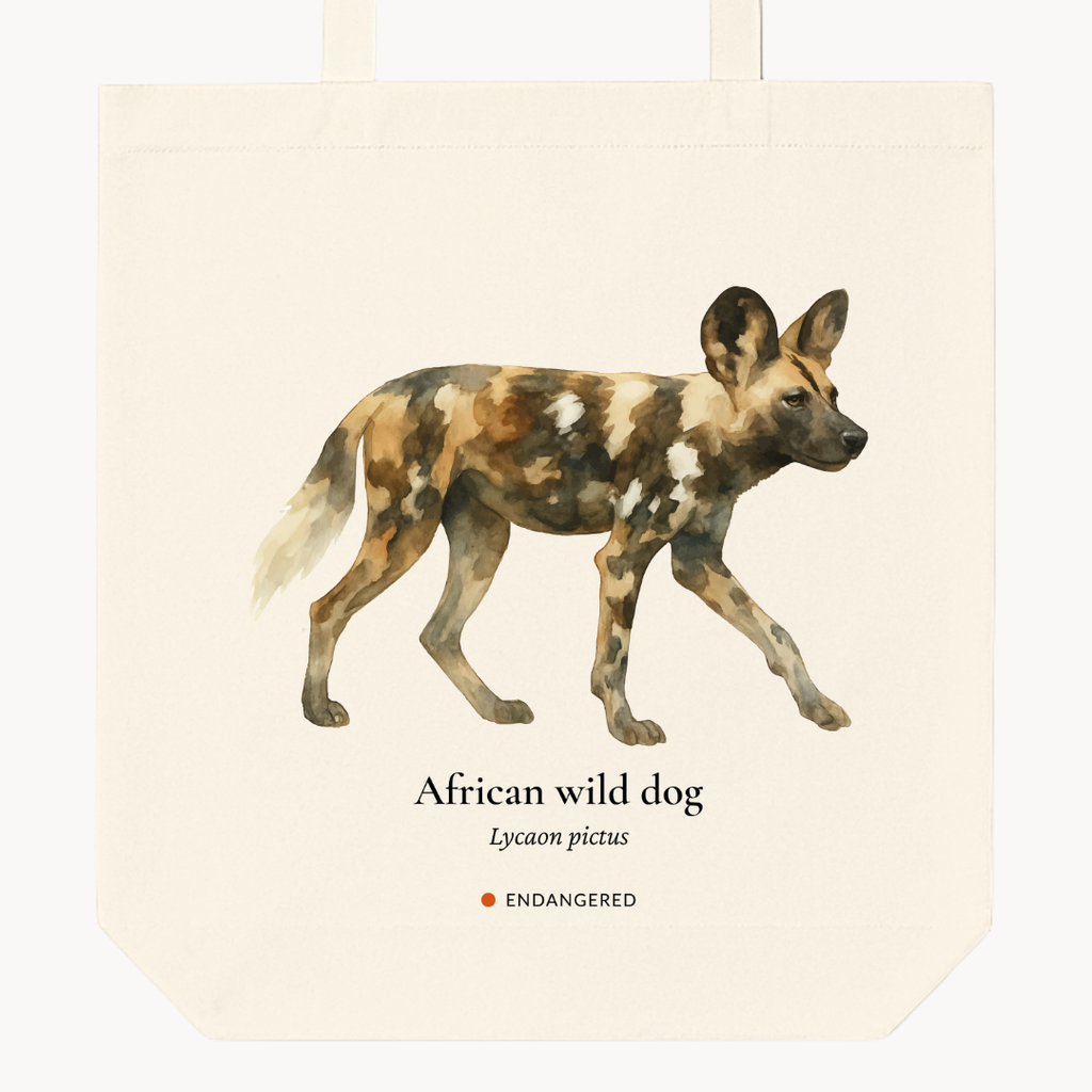 African Wild Dog Woven Tote Bag