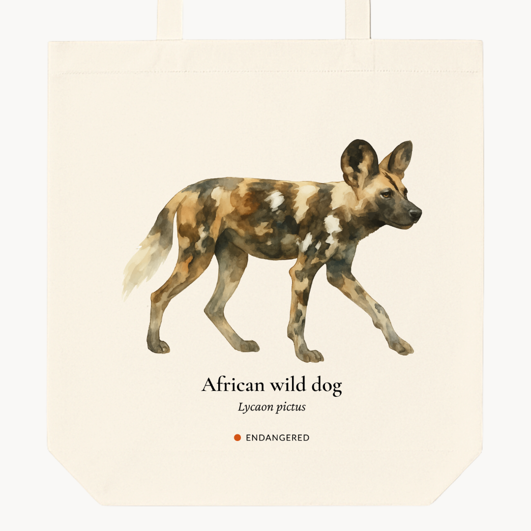 African Wild Dog Woven Tote Bag