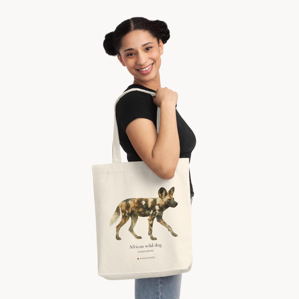 African Wild Dog Woven Tote Bag