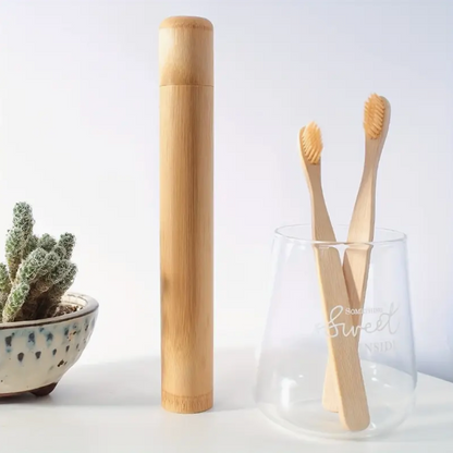 Bamboo Toothbrush Case