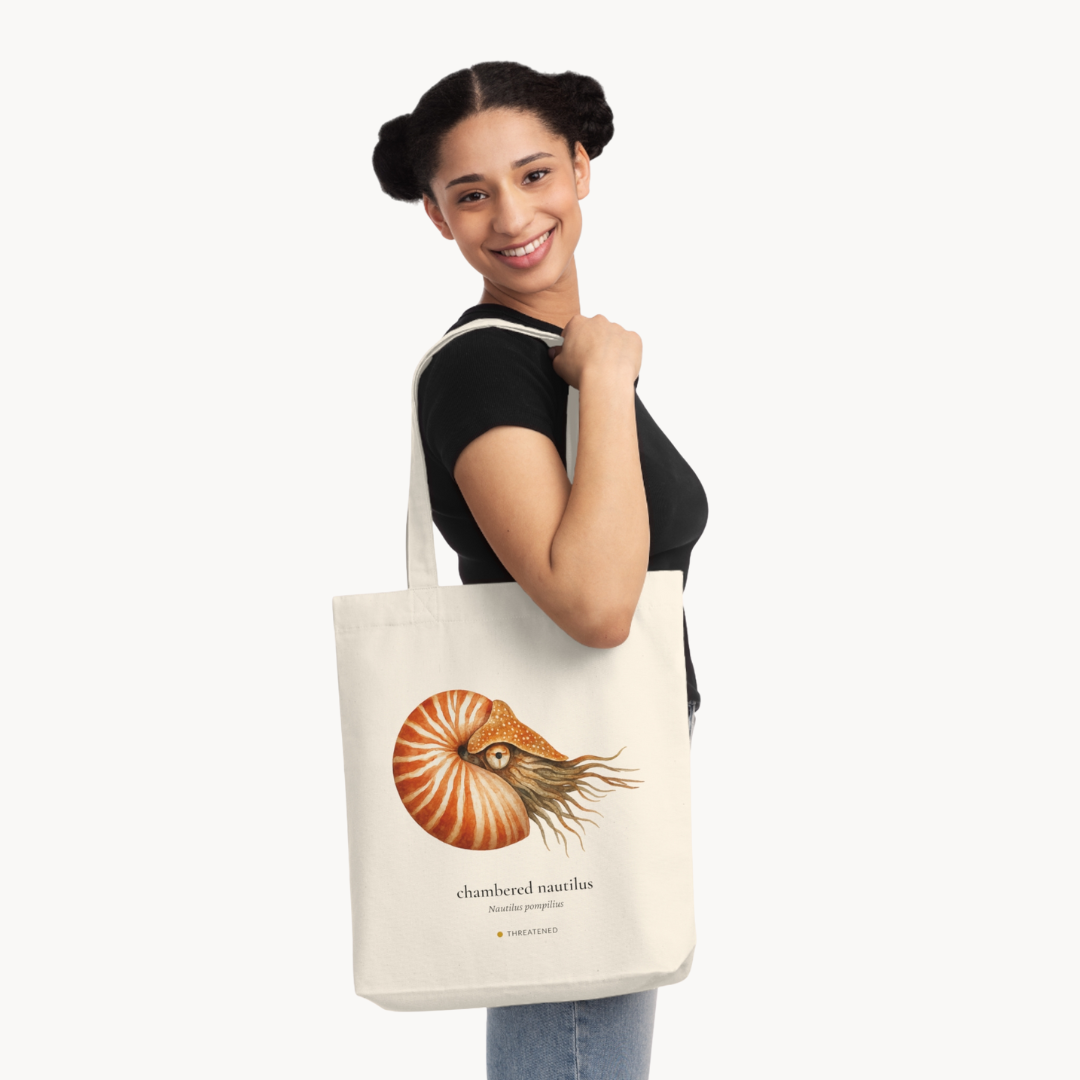Chambered Nautilus Woven Tote Bag
