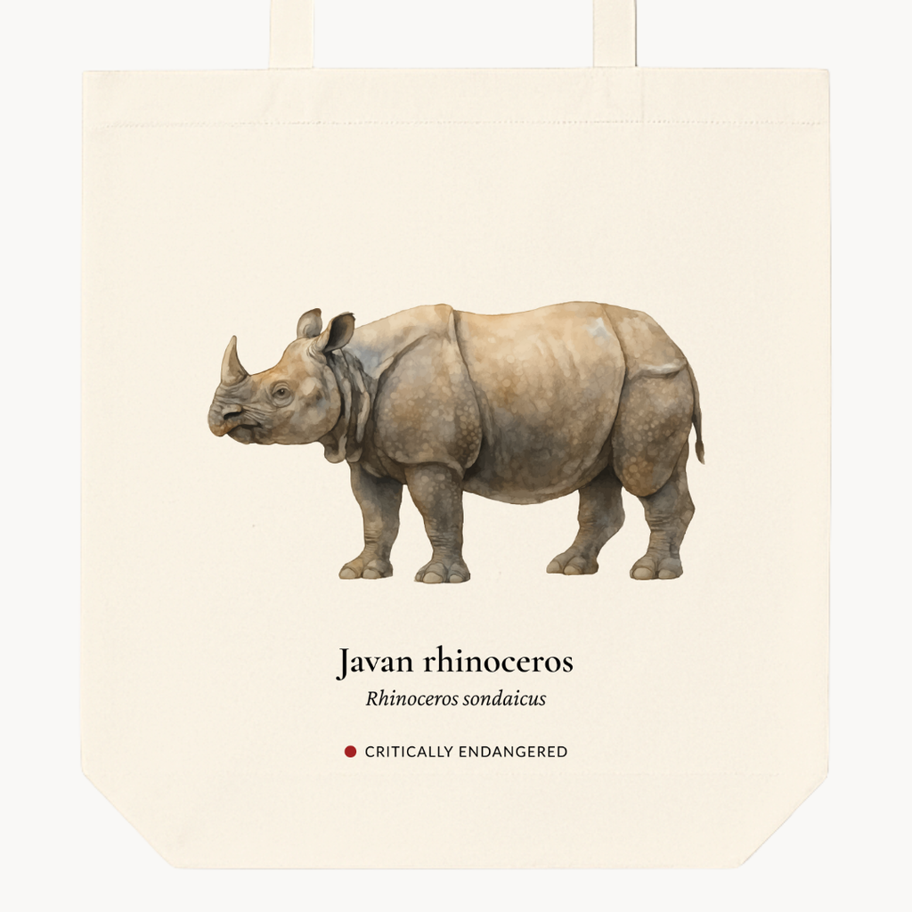 Javan Rhinoceros Woven Tote Bag