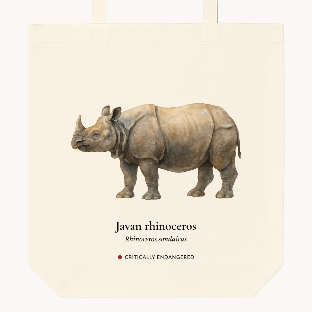 Javan Rhinoceros Woven Tote Bag
