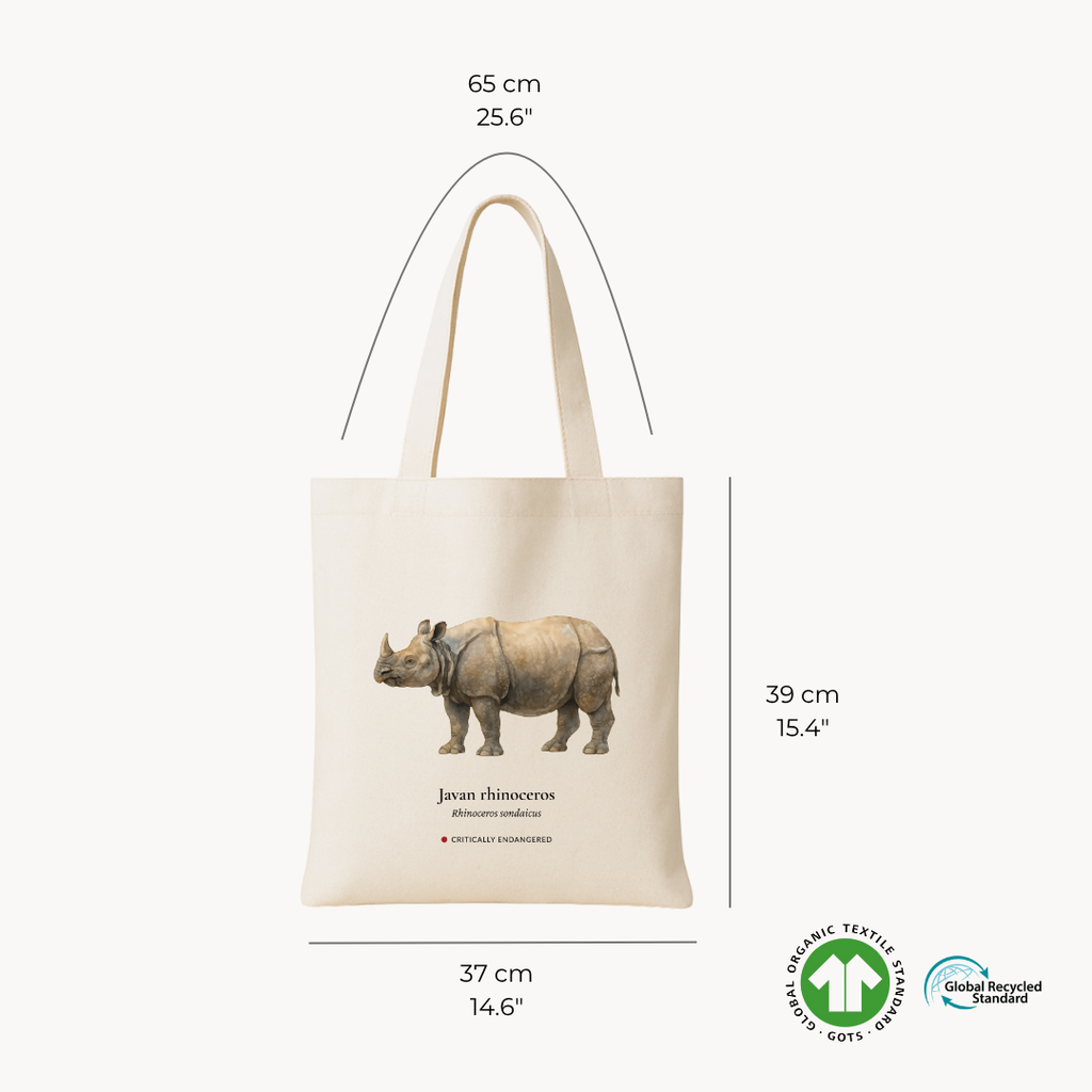 Javan Rhinoceros Woven Tote Bag