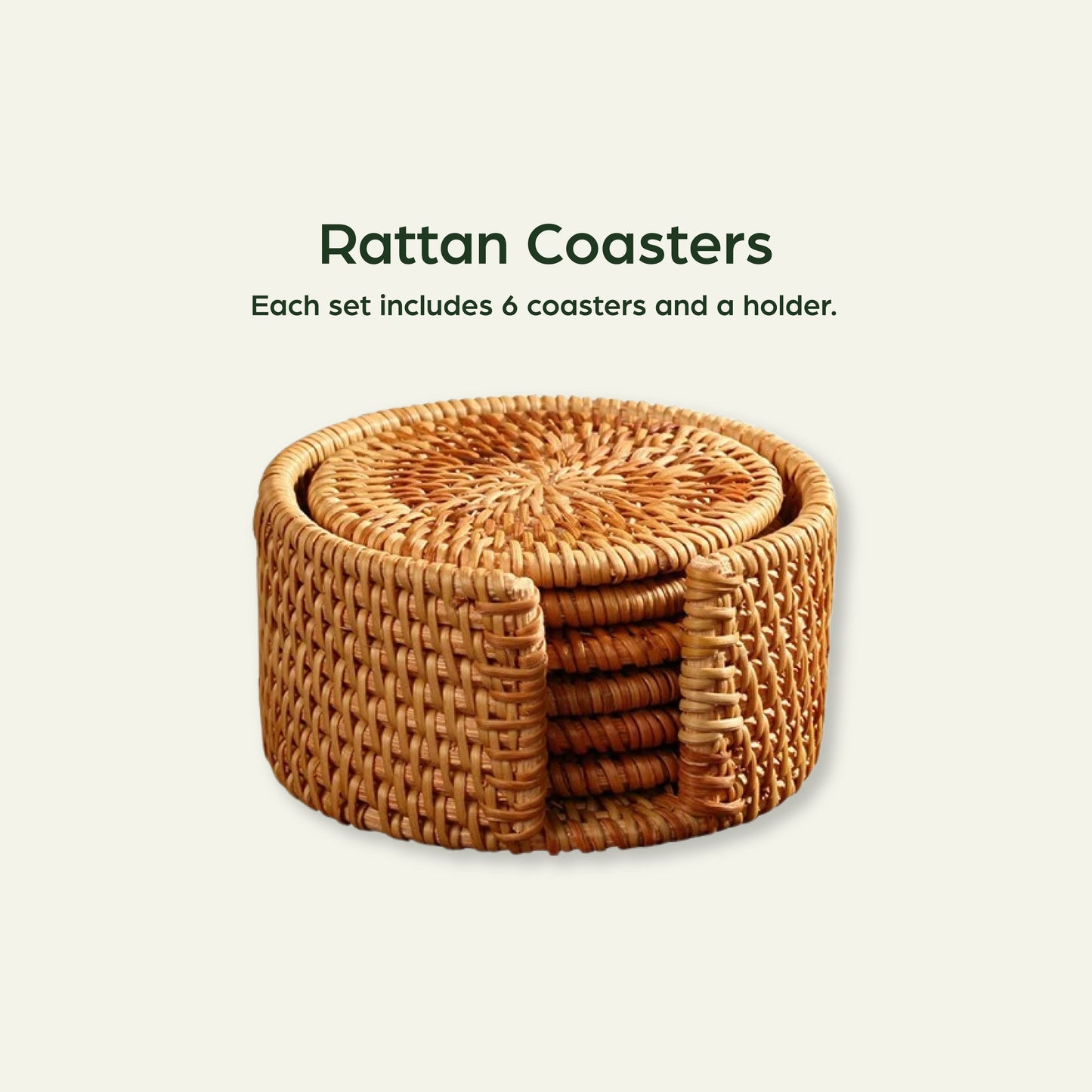 Rattan Coasters and Placemat