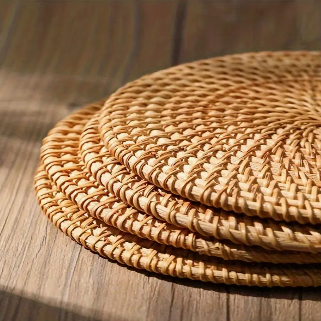 Rattan Coasters and Placemat