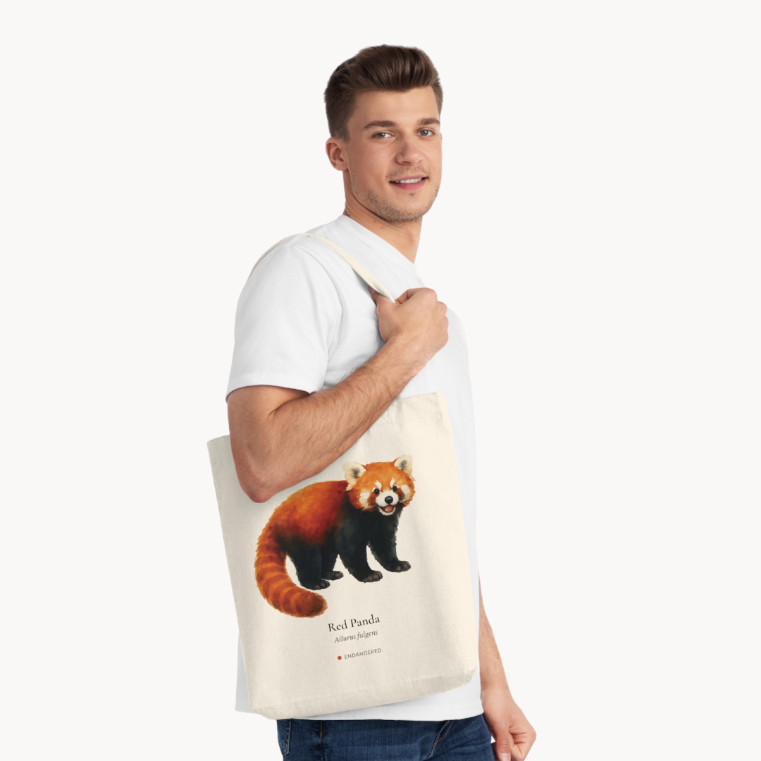 Red Panda Woven Tote Bag