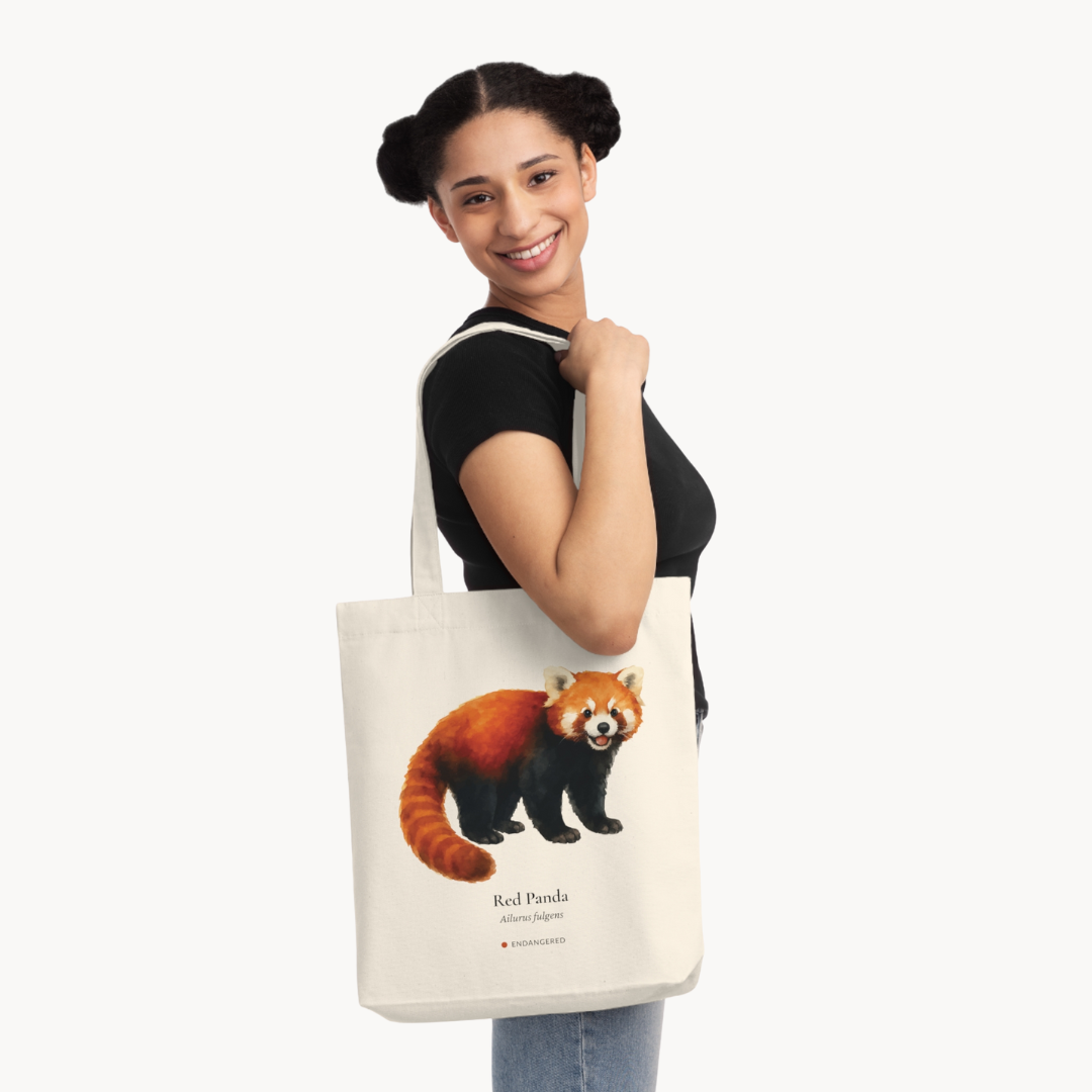 Red Panda Woven Tote Bag