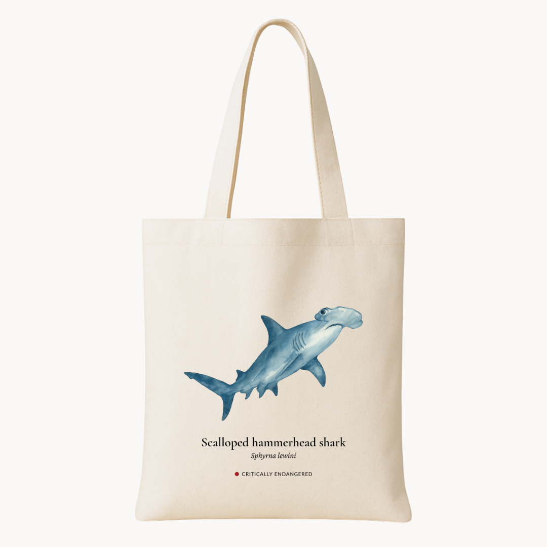 Scalloped Hammerhead Shark Woven Tote Bag