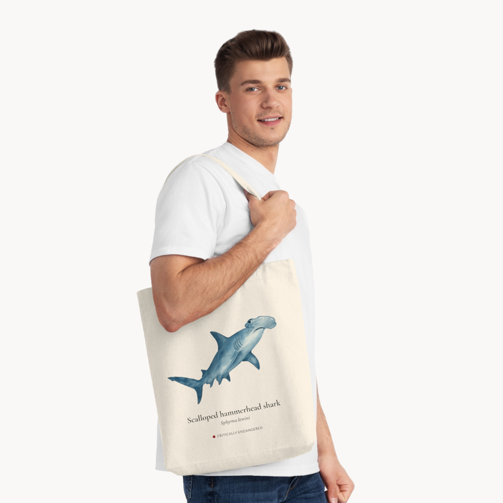 Scalloped Hammerhead Shark Woven Tote Bag