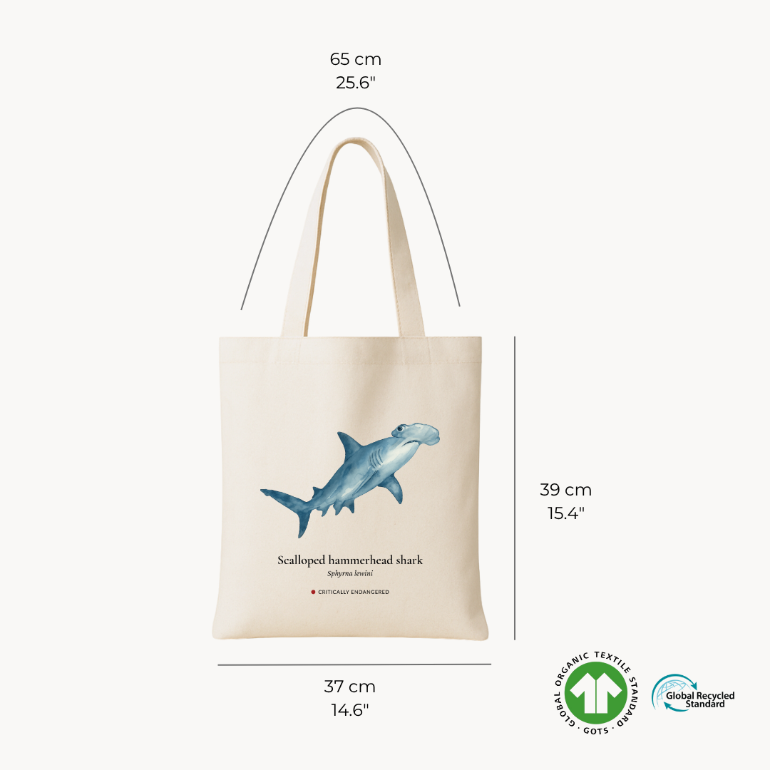 Scalloped Hammerhead Shark Woven Tote Bag