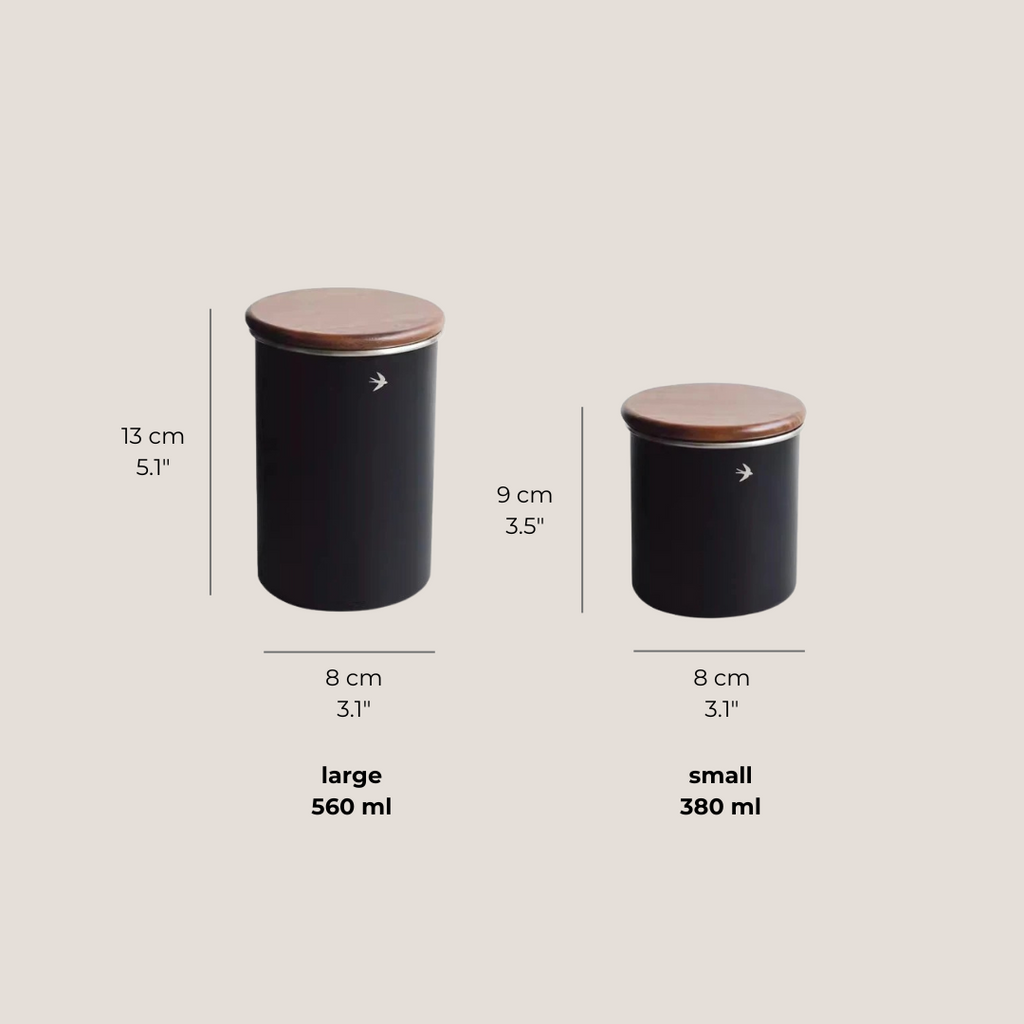 Stainless Steel Coffee Canister with Wooden Lid