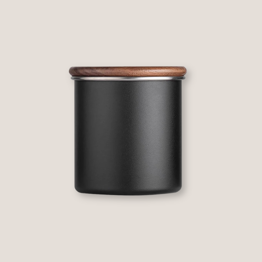 Stainless Steel Coffee Canister with Wooden Lid