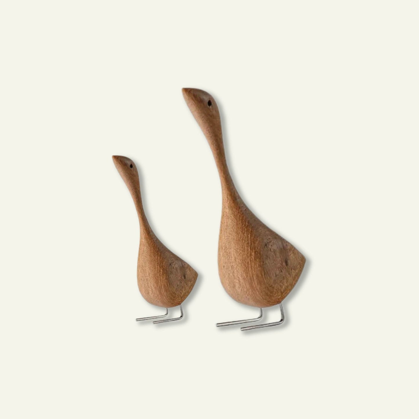 Wooden Goose Figurines Set