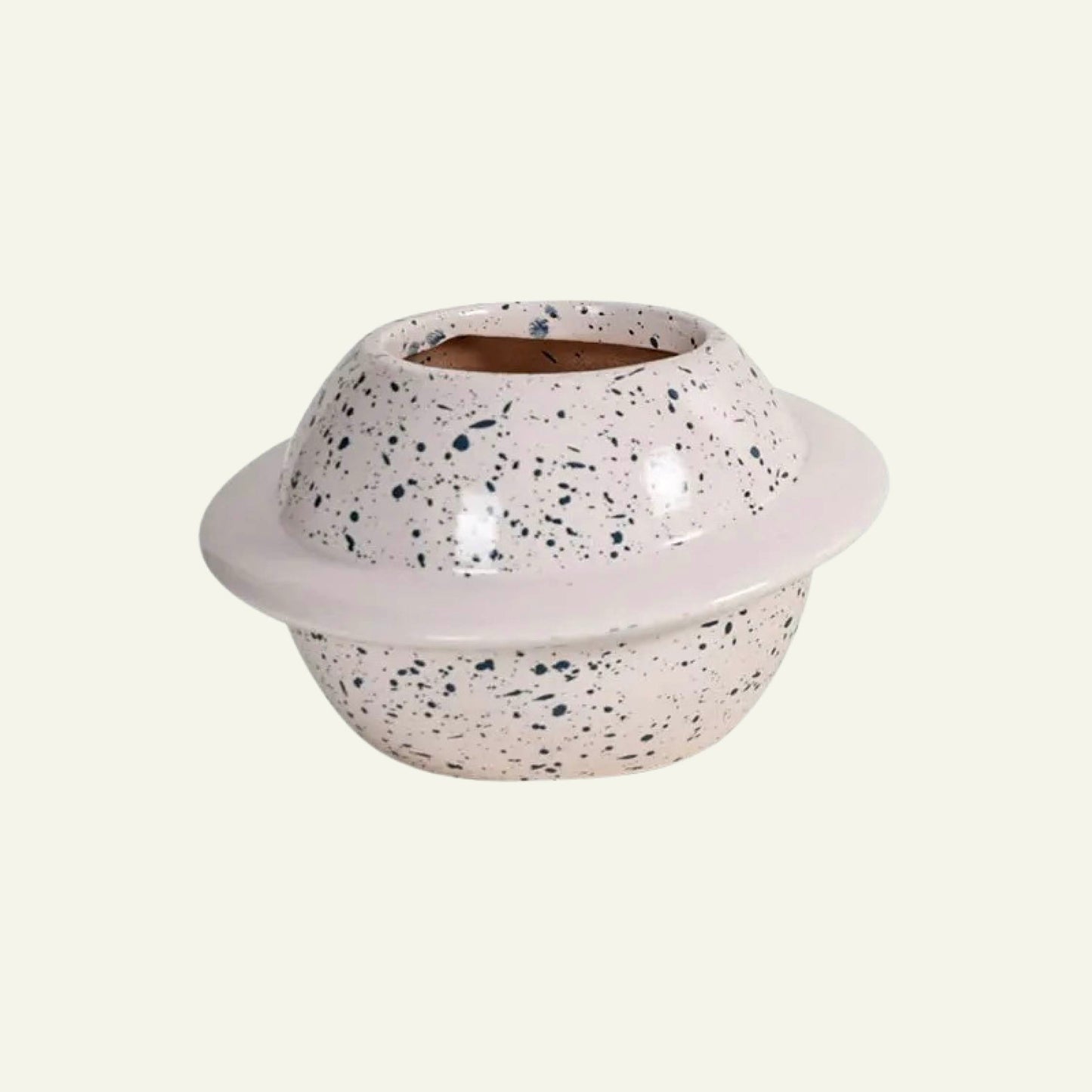 Ceramic Planet Planter with Wooden Stand