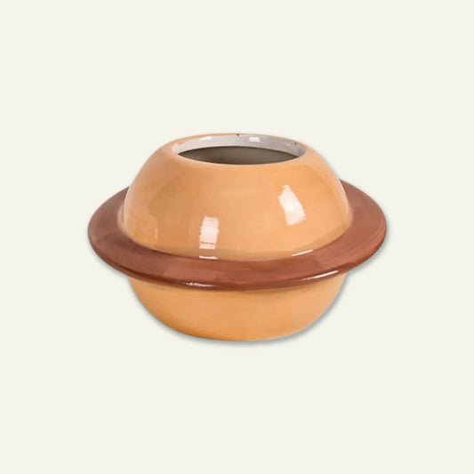 Ceramic Planet Planter with Wooden Stand