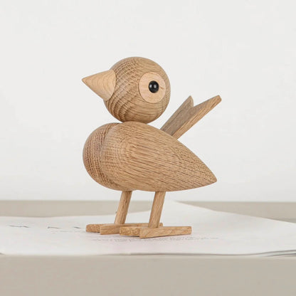 Wooden Sparrow Figurine