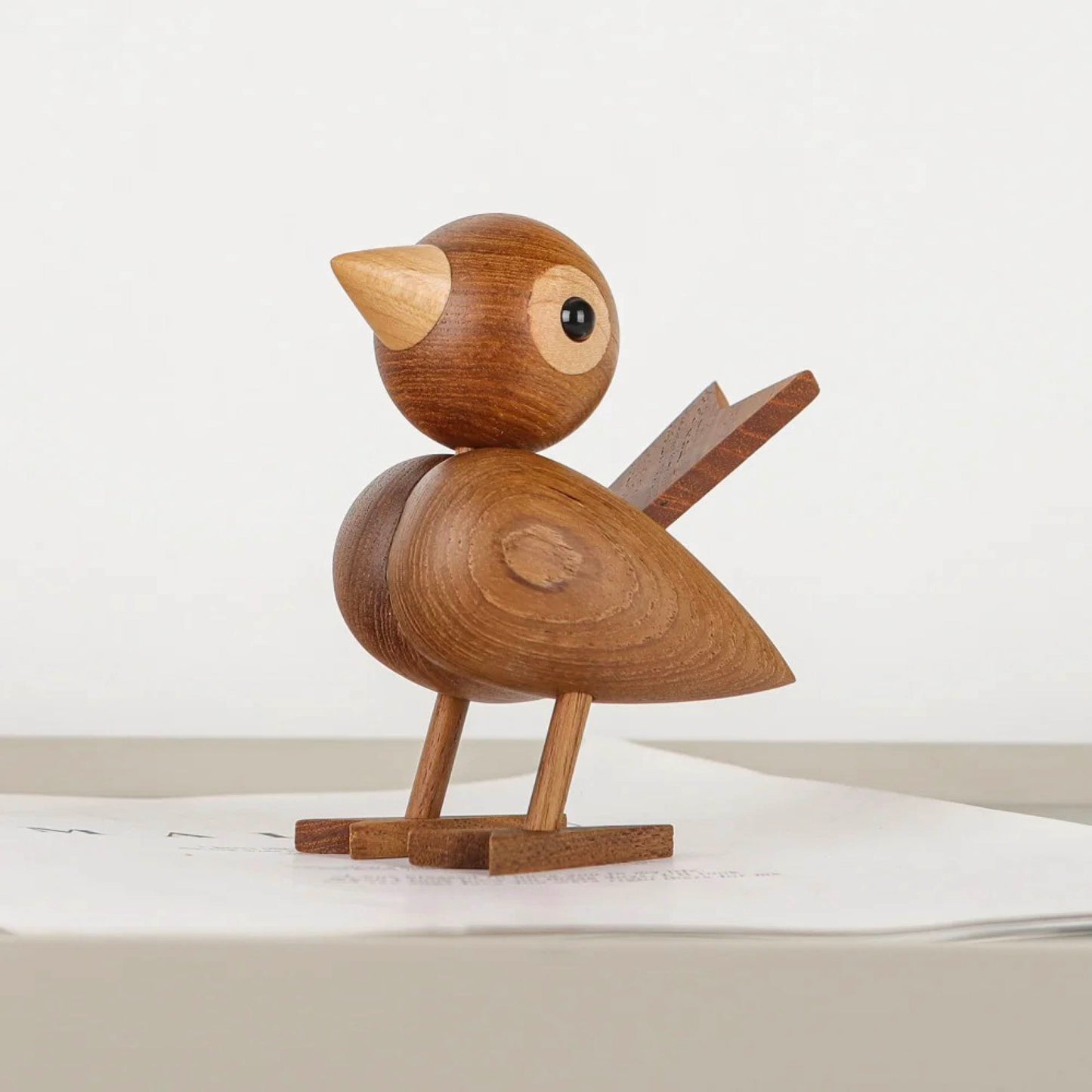 Wooden Sparrow Figurine