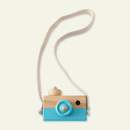 Wooden Toy Camera with Strap