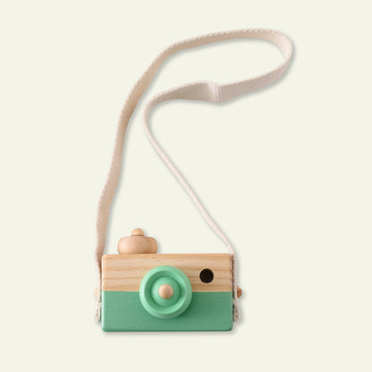 Wooden Toy Camera with Strap