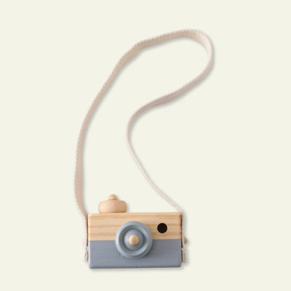 Wooden Toy Camera with Strap