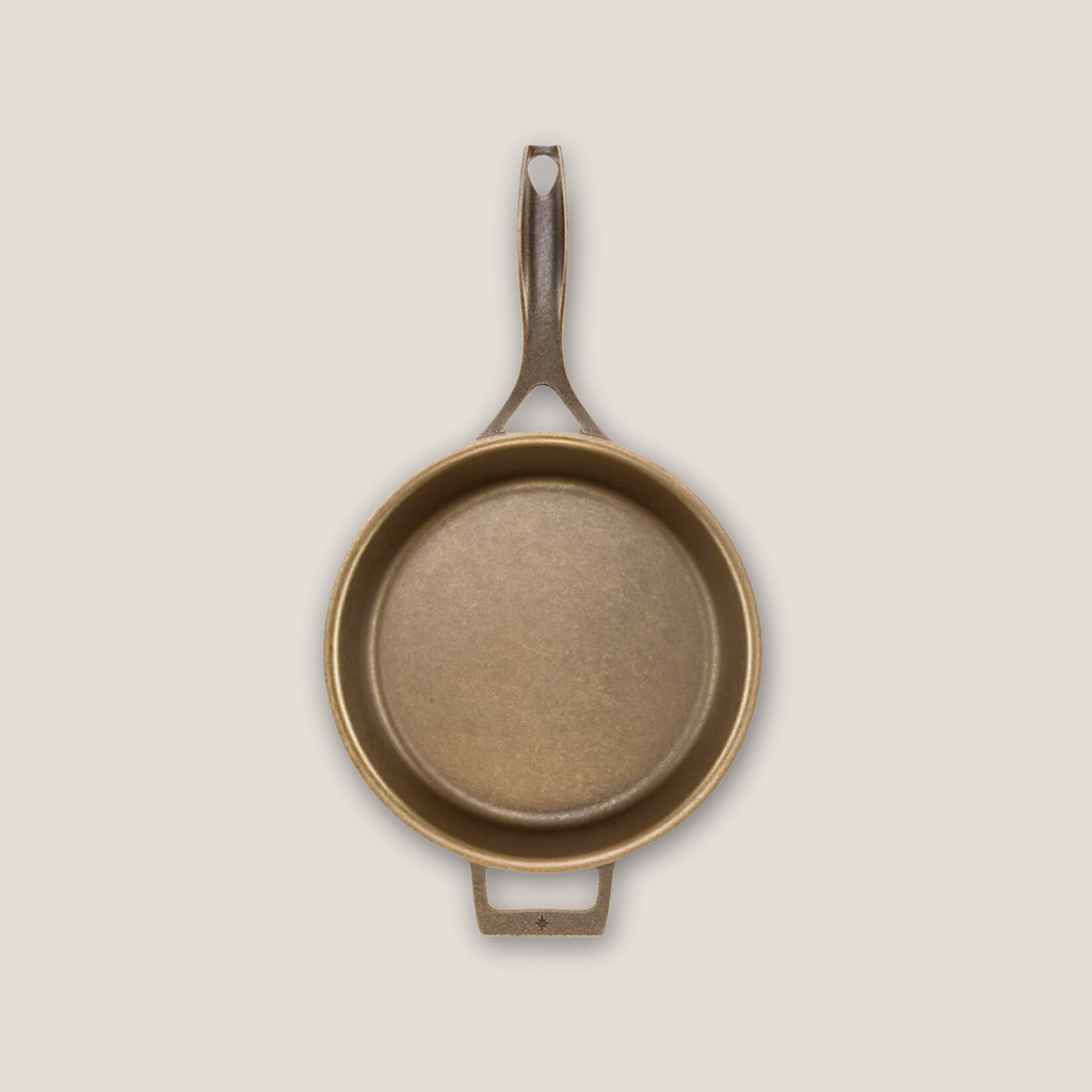 Top-down view of 12-inch cast iron skillet showing wide cooking surface and dual handles